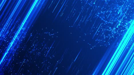 stunning vibrant plexus light flares moving diagonally across deep blue background forming intricate