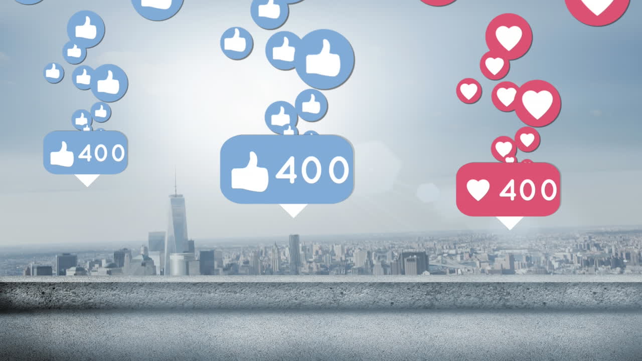 좋아하는 사람들과 마음으로 가득 찬 도시