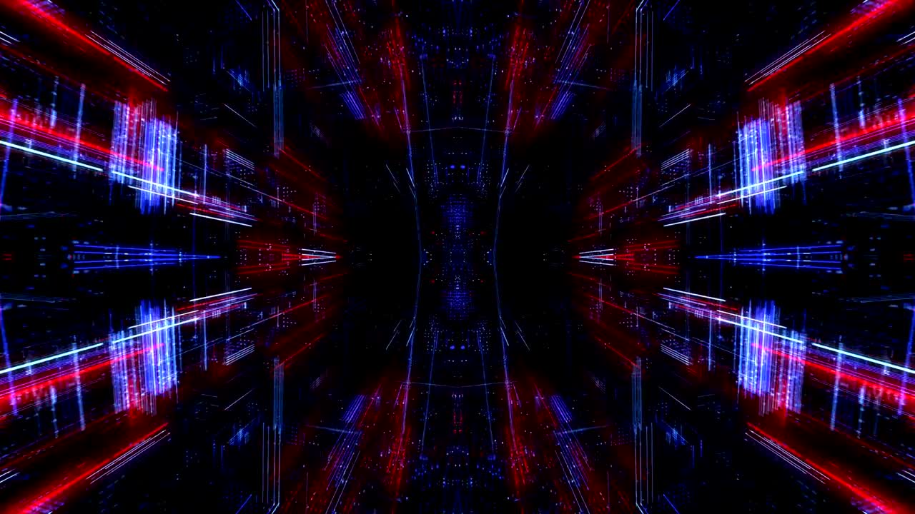 Motivo tecnologico astratto con linee e punti di connessione. Render 3D 4K in loop