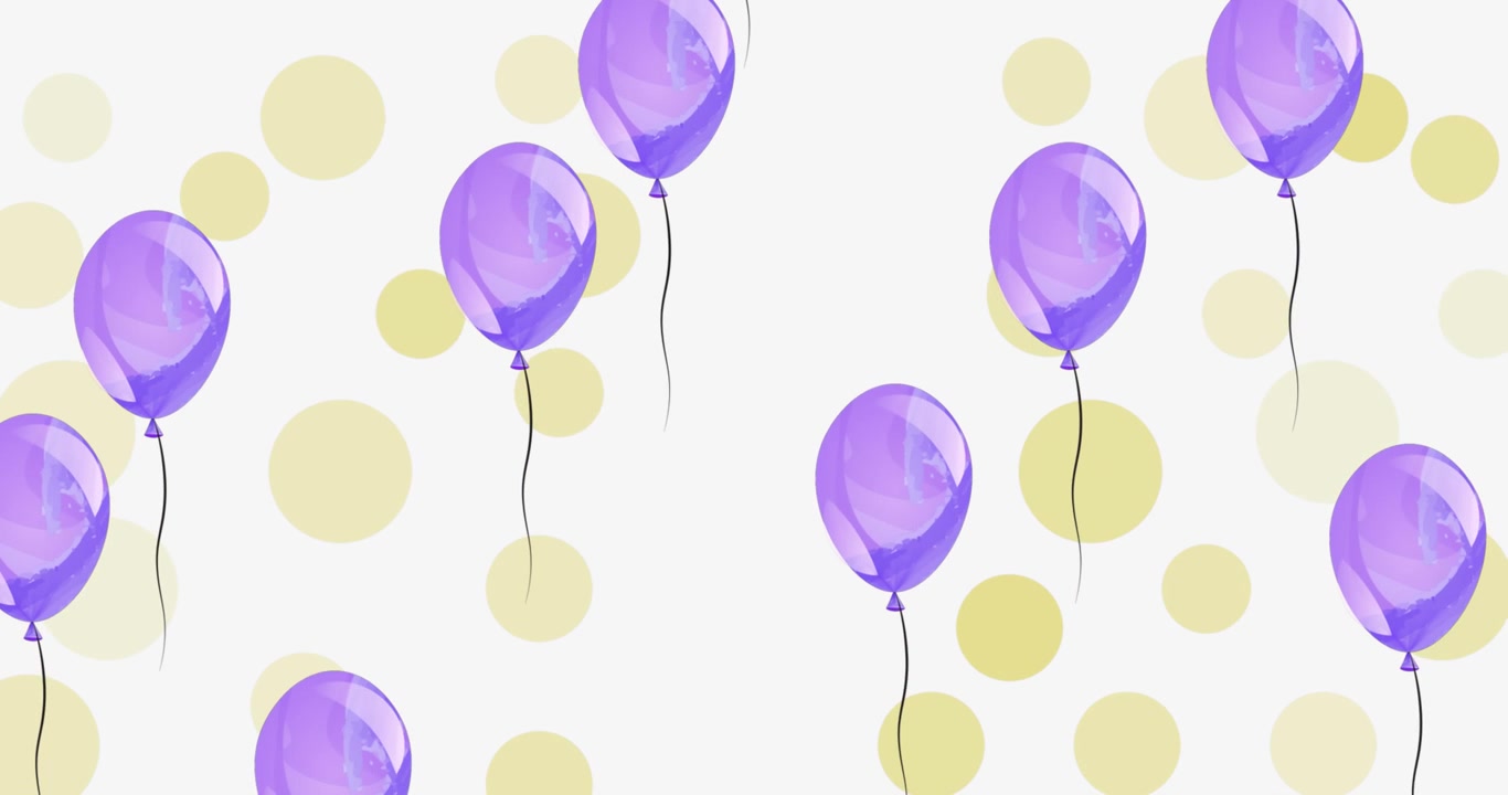 Animazione di palloncini su sfondo colorato