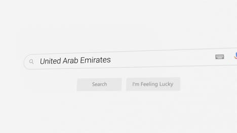 searching for united arab emirates on internet browser