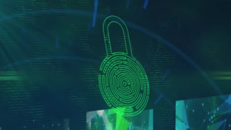 animación del procesamiento de datos a través de un candado