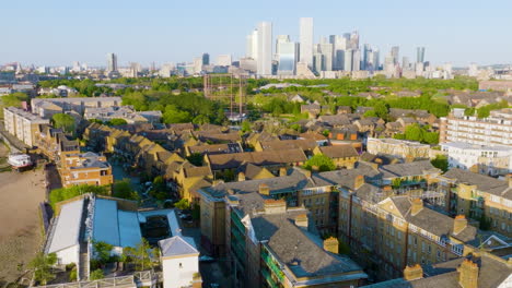 vista aérea de los muelles de londres