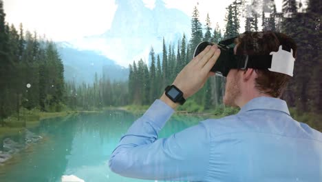 Man-using-VR-with-forest-landscape