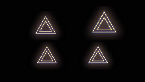 Pulsing-neon-triangles-pattern-with-led-light-in-casino-style