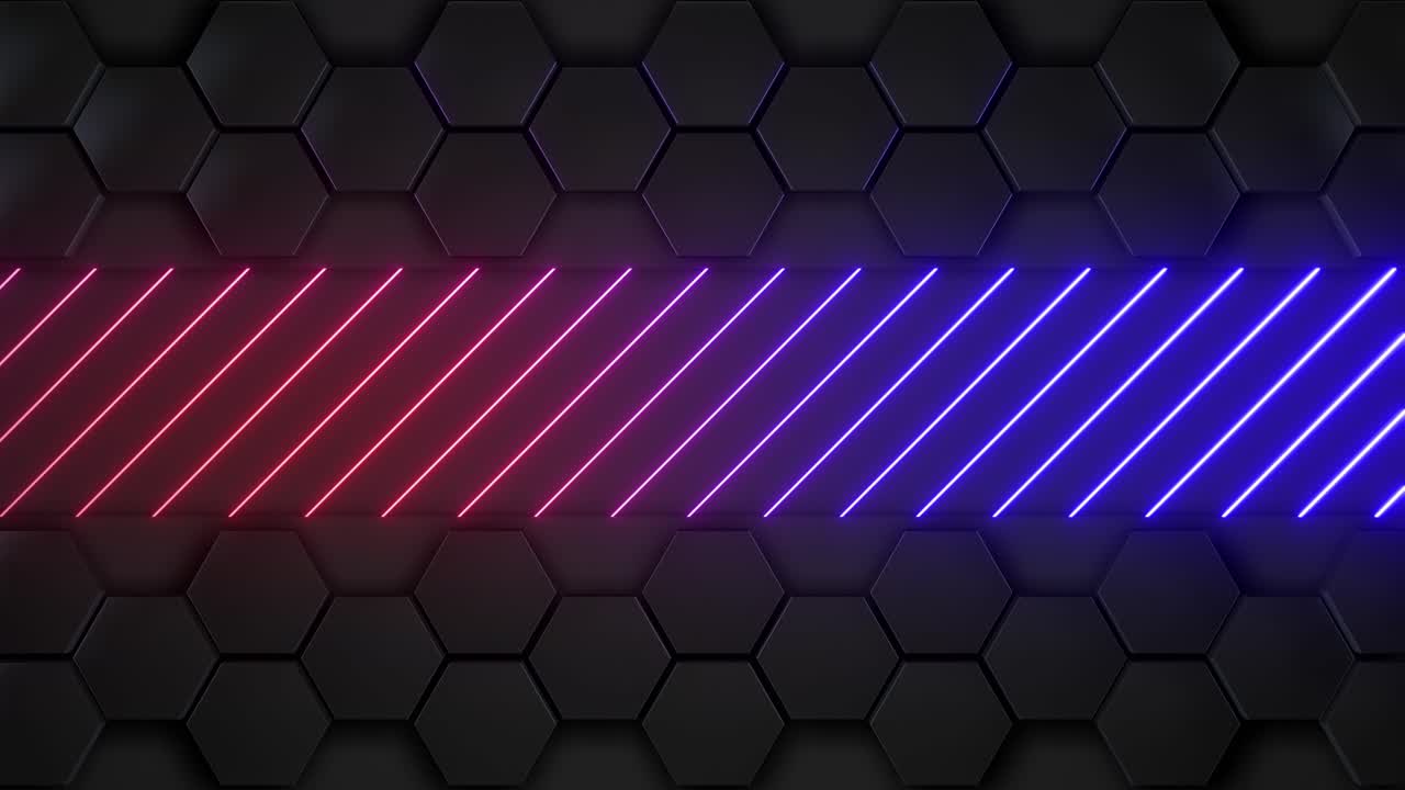 fondo hexagonal de neón abstracto