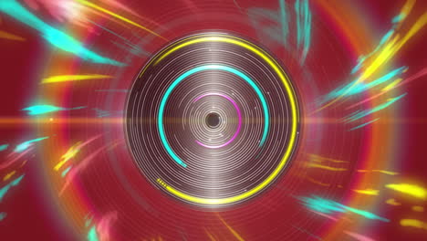 animación de rayos pulsantes brillantes rojos y amarillos que se mueven en un bucle sin costuras
