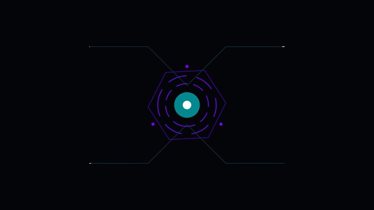 Abstract Hexagonal Digital Interface Animation