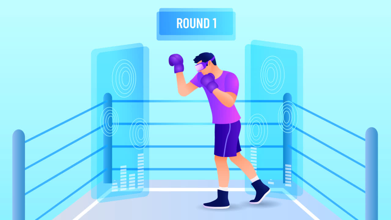 그라디언트 가상 스포츠 일러스트레이션의 애니메이션