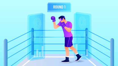 An animation of a Gradient virtual sports illustration