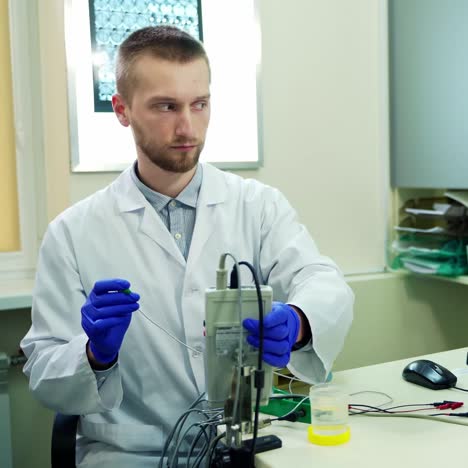 doctor with medical equipment. portrait of young doctor working with medical equipment