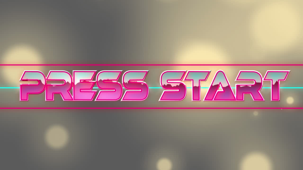 animación del texto de inicio de la prensa sobre puntos de luz sobre fondo negro