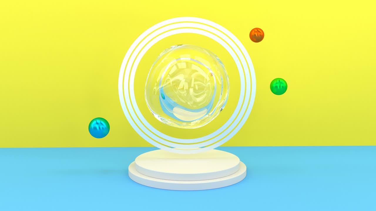 3d 모의 장면 미니멀 그래픽 포디움으로 원활한 4k 루프를 할 수 있습니다.