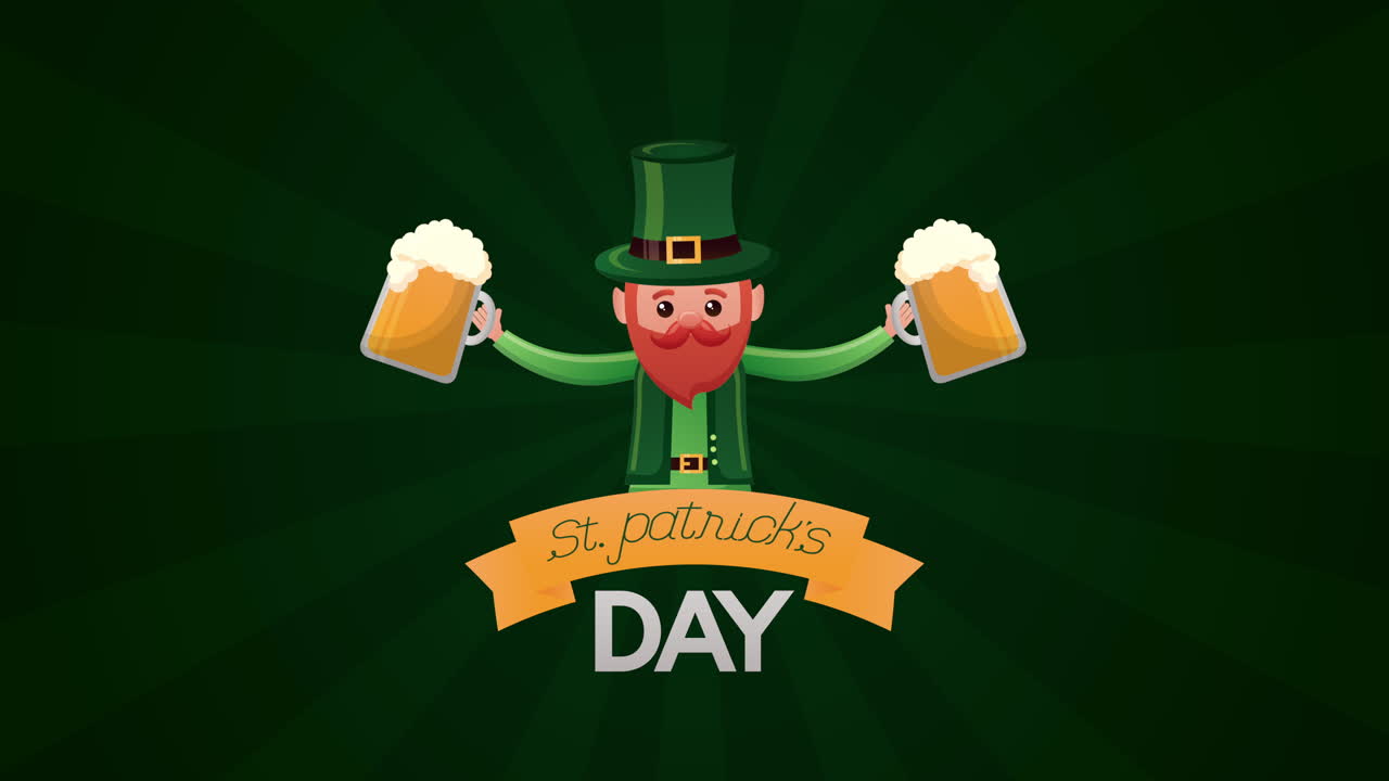 세인트 패트릭스 데이 애니메이션 카드: 엘프와 맥주