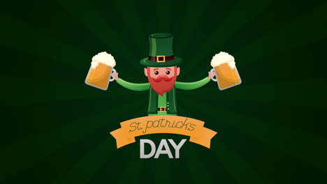 st. patrick's day animierte karte mit elfen und bieren