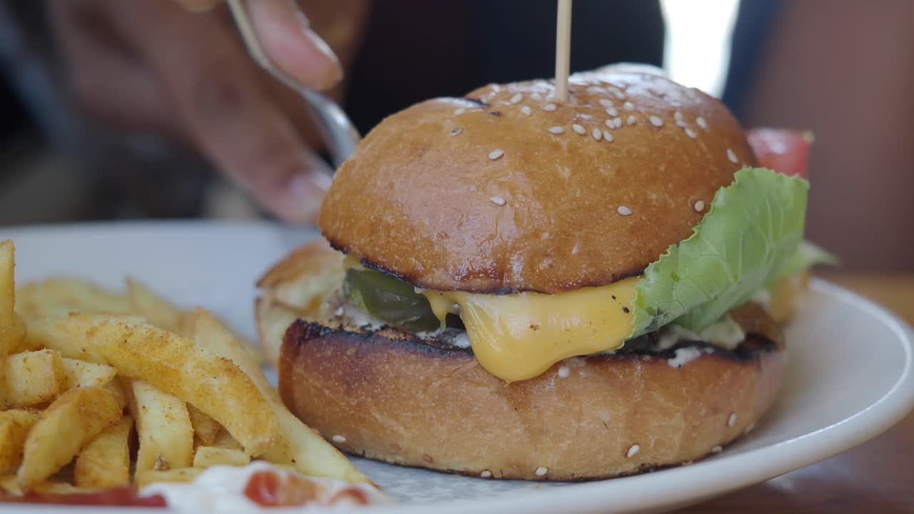 Burger and Fries Meal