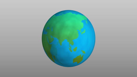 animation of spinning globe on gray background