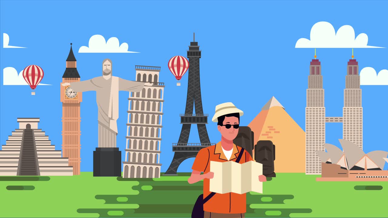 viaggiare ai monumenti del mondo turista nel campo
