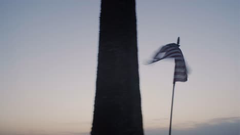 sunset in a farm display with old american flag, pan and hero shoot-6