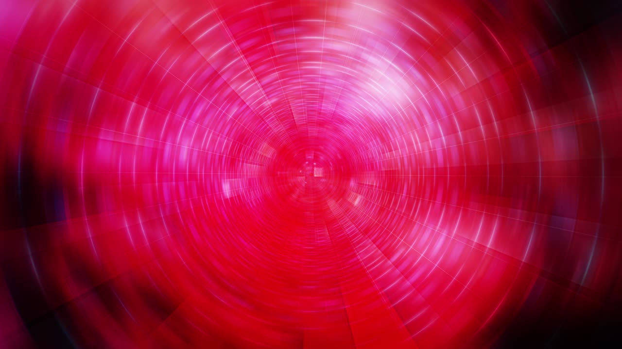 Abstract futuristic seamless loop background. Abstract red radial ring texture with light effect circle animation. Dark Red surface with waves come from center. 4K 3d render business present template.