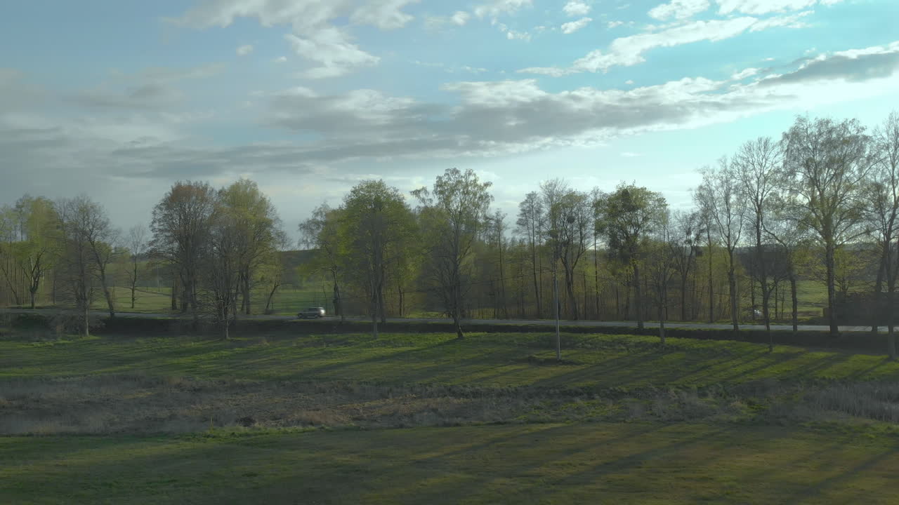Scenic Landscape with Trees, Sky and Clouds