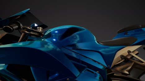 moto sport bike in dark studio with bright lights