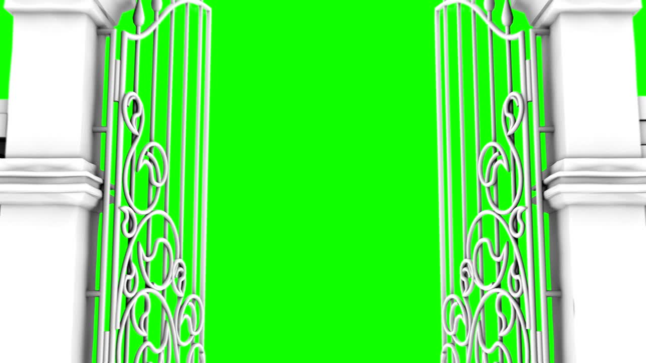 녹색 화면에서  게이트로 입구, 3d 애니메이션