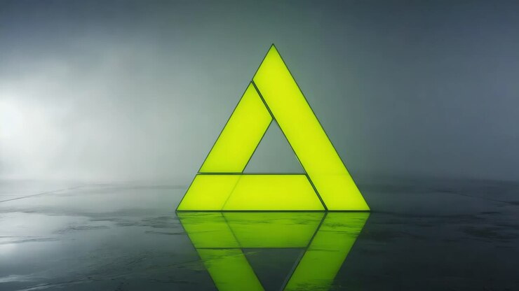 Abstract Yellow Triangle
