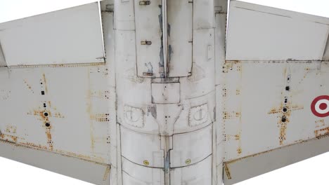 an old jet airplane footage from below