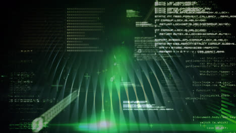 animación del procesamiento de datos a través de codificación binaria