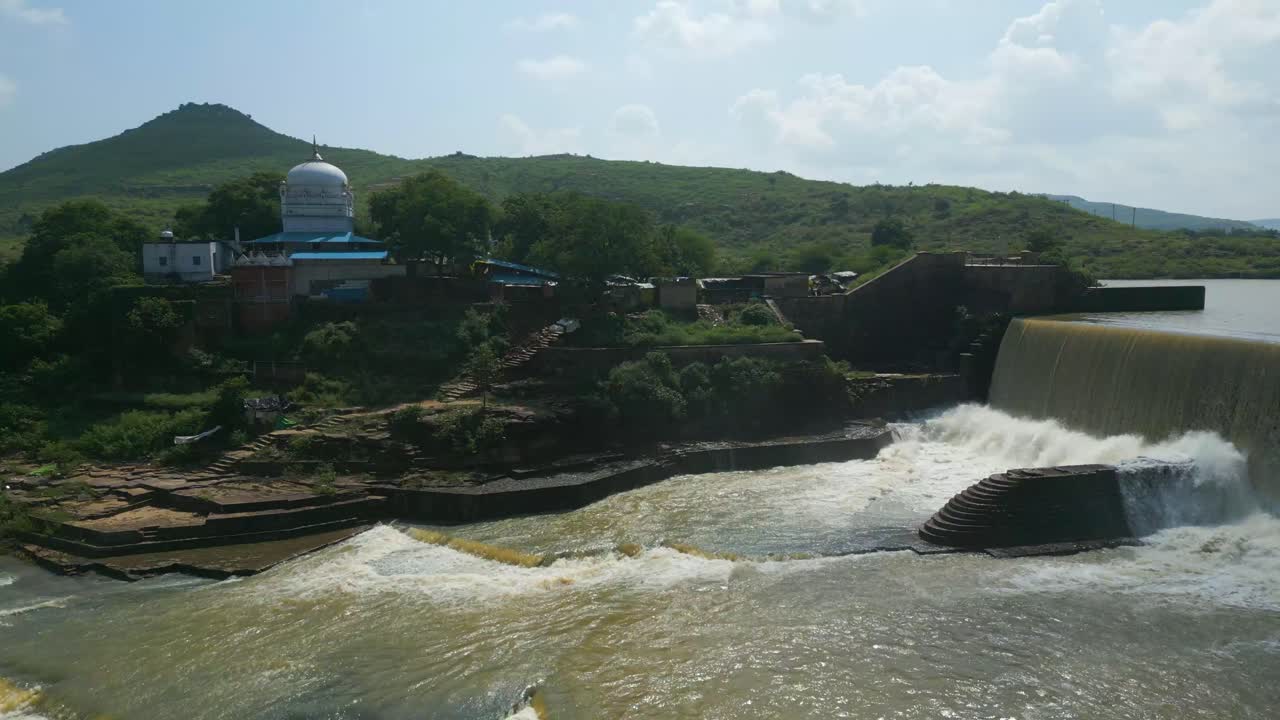 Waterfall Rajdari Devdari and Latif Shah Dam Aerial View