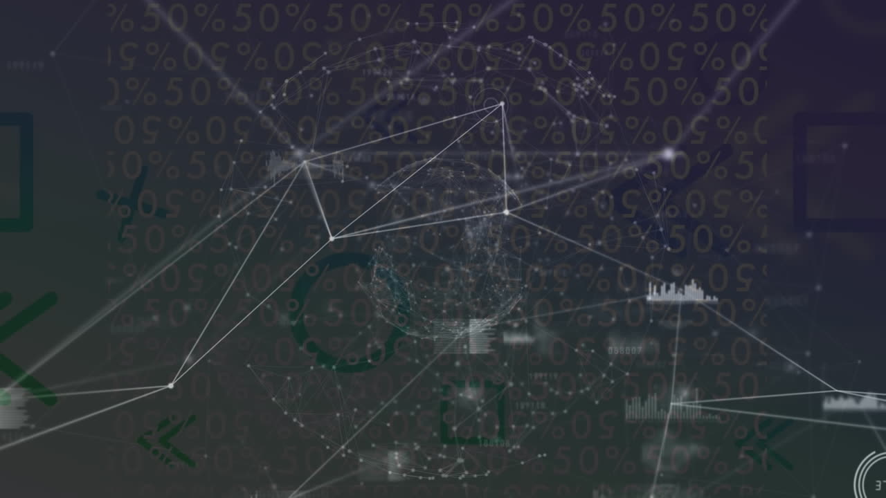 Animation of data processing and network of connections
