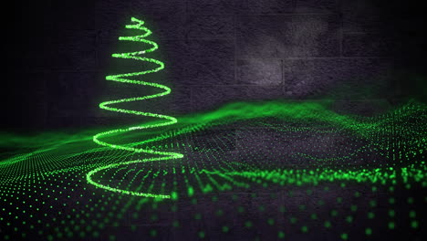animación de la decoración de neón de navidad sobre un fondo negro