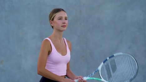 a teenager practicing tennis on a summer afternoon