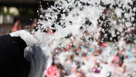 foam party fun with foam cannon spraying bubbles