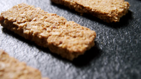 granola bars on concrete background 4k