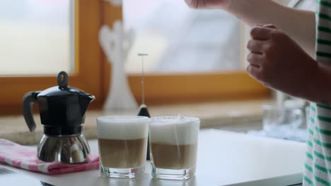 making lattes