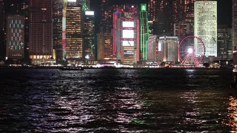 colorful city lights reflecting on water