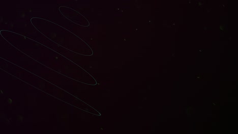 círculos geométricos abstractos en el espacio oscuro con brillos de mosca