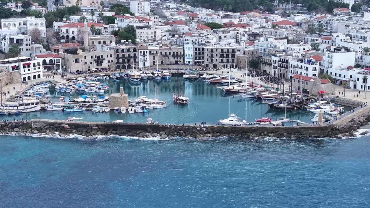 Kyrenia castle and ancient harbour on a beautiful day