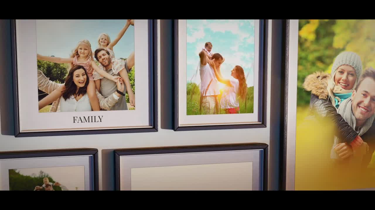 Modelo Moderno de Slideshow de Memórias 3D para Galeria de Fotos e Narrativa Emocional