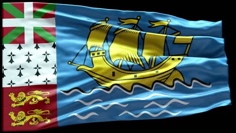 4k bandera muy detallada de saint pierre y miquelon - bandera de saint pierre y miquelon de alto detalle - bandera nacional de saint pierrey miquelon patrón de ondas elementos en bucle