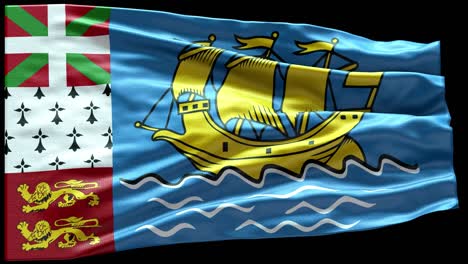 4k highly detailed flag of saint pierre and miquelon - saint pierre and miquelon flag high detail - national flag saint pierre and miquelon wave pattern loopable elements