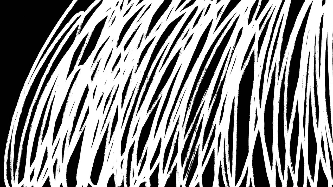 Linee scarabocchiate bianche animate su sfondo nero
