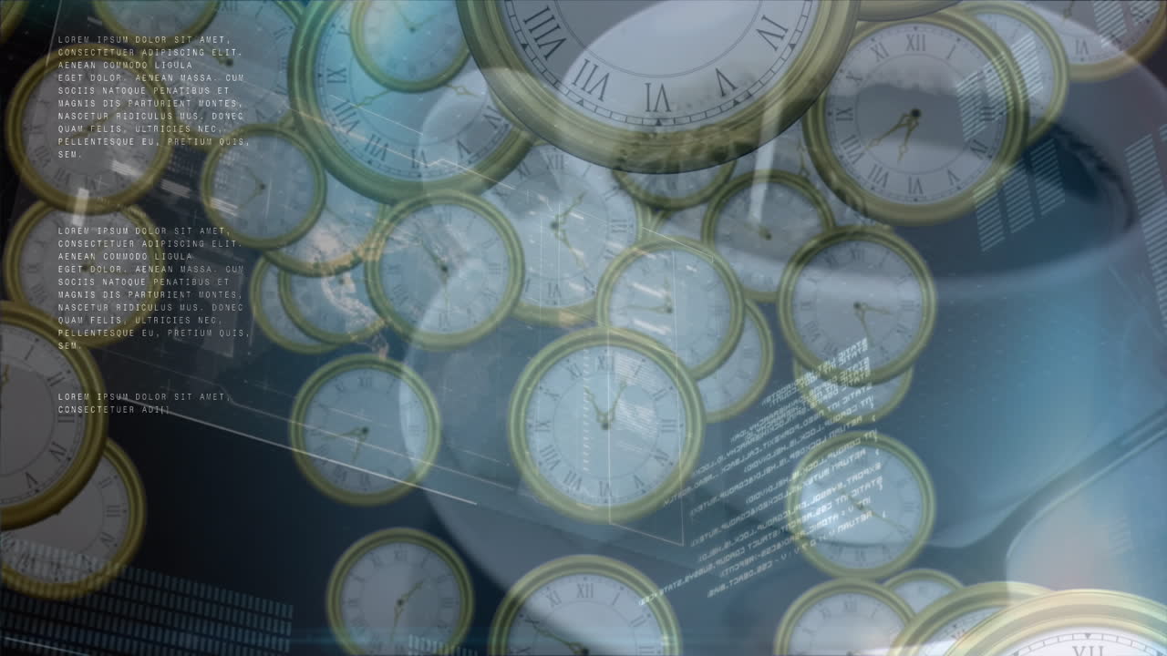 부동 시계에 대한 데이터 처리의 애니메이션