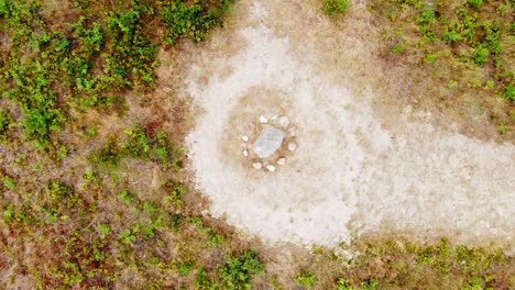 aerial view of megalithic stone circles