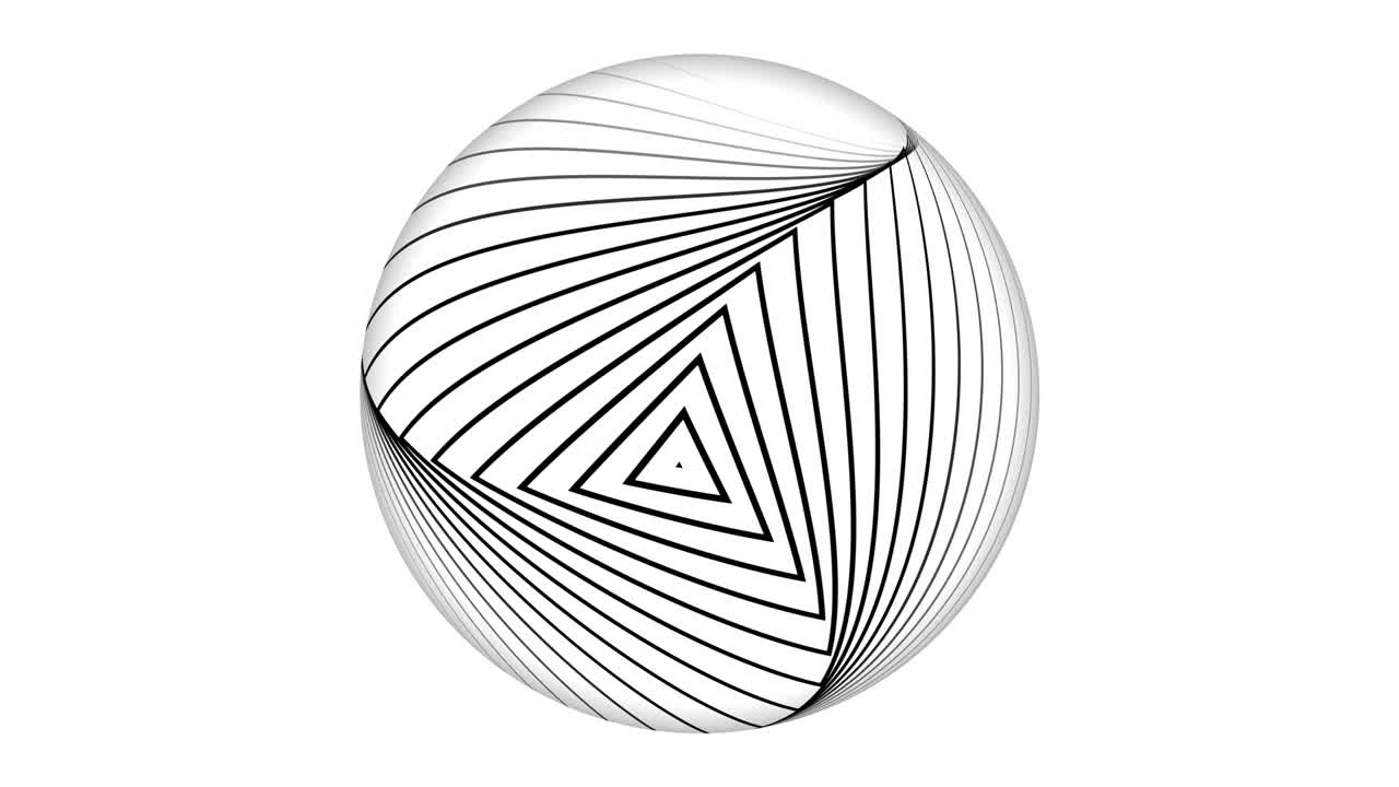 línea abstracta geométrica unida a una esfera. globo de esfera geométrica aislado en blanco.