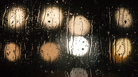 various shots and camera movement of detailed rain drops falling on window