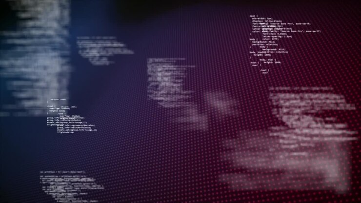 Analisi al computer su sfondo viola