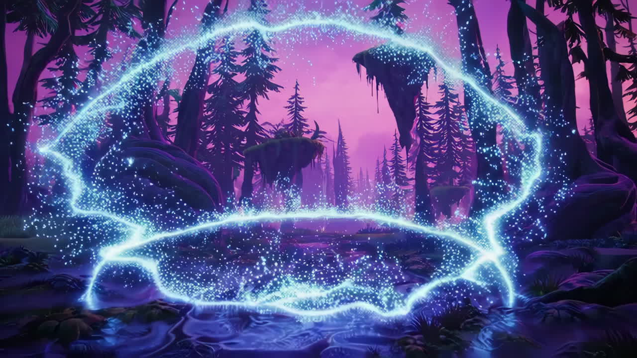 Enchanted Forest with Glowing Portal